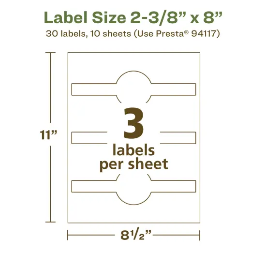Avery Recycled Matte White Labels,2-3/8" x 8" Wraparound {5}