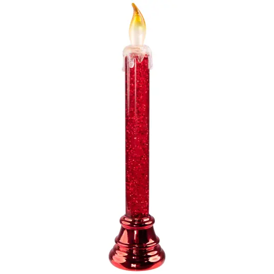 Northlight Glittered LED Flameless Christmas Candle - 9.25" - Red {3}