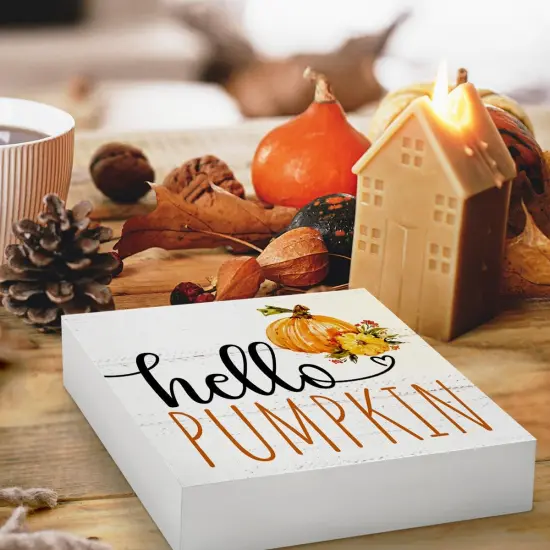 Fall Wooden Signs Tabletop Decor {3}