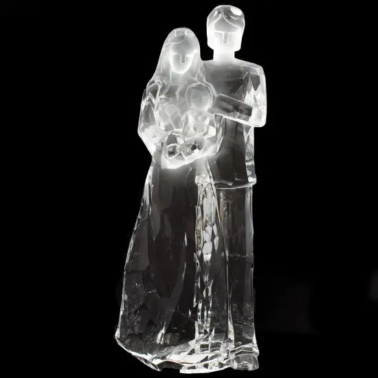 Newlywed Family Welcoming Newborn Baby Clear Acrylic Figure 8 Inches {1}