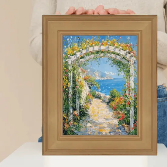 Wide Gold Flat Panel Picture Frame 8.5x11 frame {7}