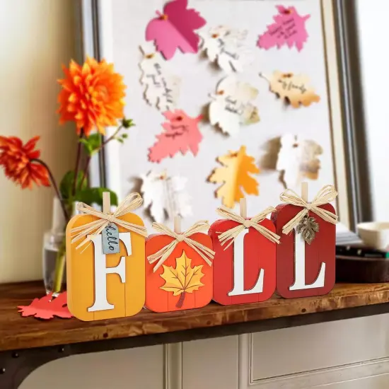 Fall Wooden Signs Table Decor {4}