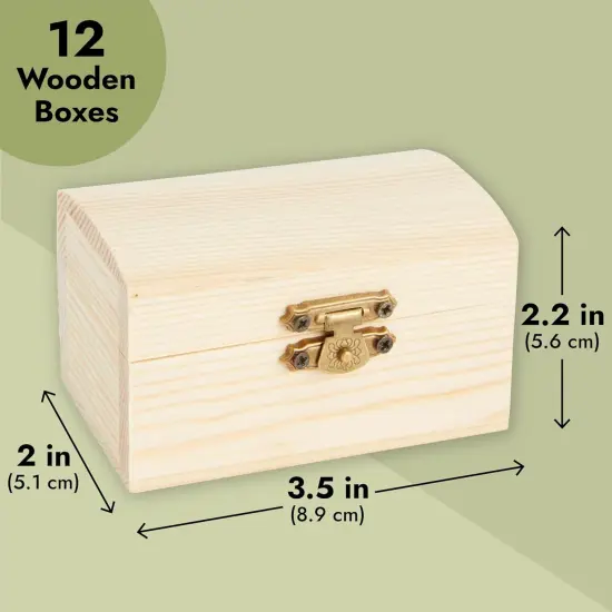 12 Pack Unfinished Wooden Boxes for Crafts {3}
