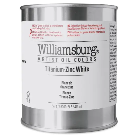 Williamsburg Handmade Oil Paint - Titanium-Zinc White, 16 oz can {1}