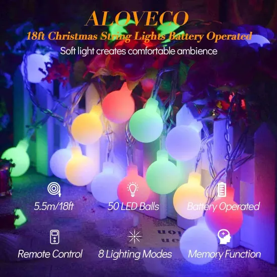 Multicolor LED String Lights - 18FT, 50 LEDs {2}