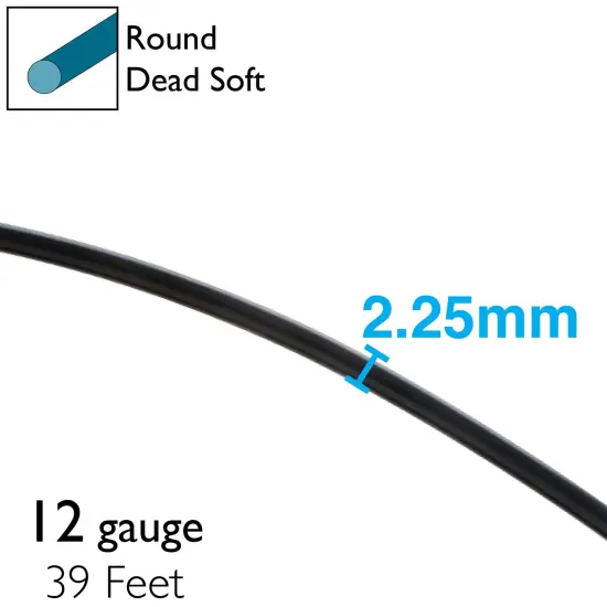 The Beadsmith 12-Gauge Anodized Aluminum Wire for Jewelry Making, Metal Wire for Wrapping Black {4}