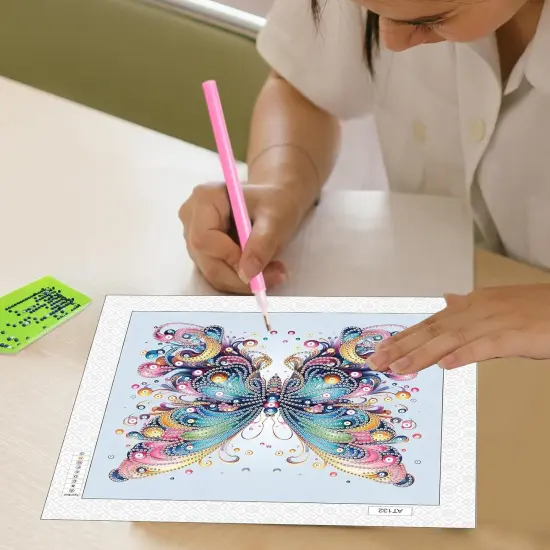 Diamond Painting Art Kit, DIY Butterfly 5D Special Shape Crystal Diamond Partial Diamond Painting Mosaic Making Craft, Suitable for Home Wall Decor Art Holiday Gift {4}