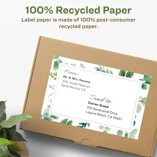 Avery Recycled Matte White Labels,5" x 8-1/8" Rectangle {2}
