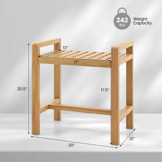 Teak Wood Shower Bench for Inside Shower Shaving Legs {5}
