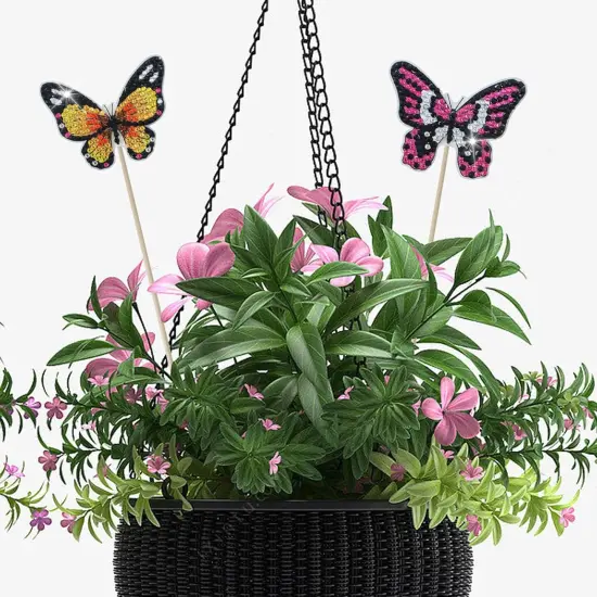 8 Pcs Butterfly Diamond Painting kit for Garden Decor Butterfly Crafts Diamond Art Kit Diamond Butterfly Painting Stickers for Adults Butterfly Diamond Stake Decoration {3}