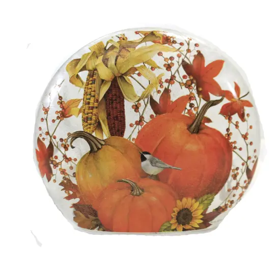 Stony Creek 9.0 Inch Fall Frosted Glass Orb Halloween Lighted Glass Accent , Thanksgiving Decor Leaves Electric BITTERSWEET {5}