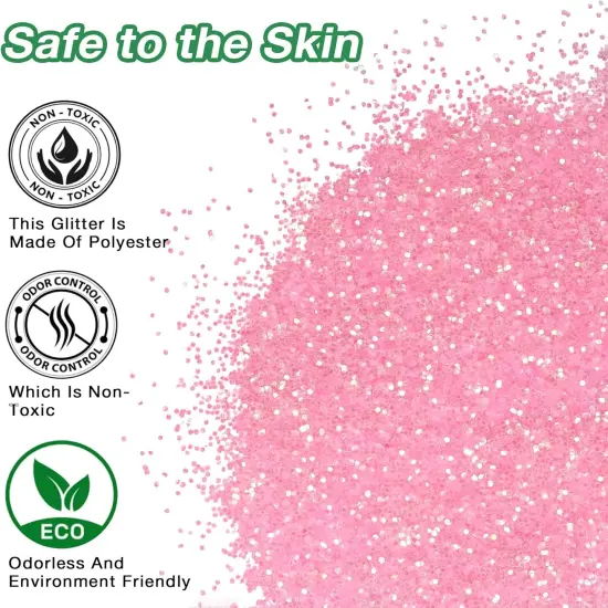 Hot Pink Chunky Glitter, 14.11oz/400g Craft Glitter Powder for Epoxy Tumblers, Hair Face Body Eye Nail Art Festival, DIY Party Decorations {4}