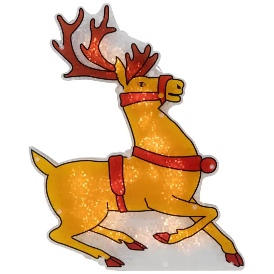 Northlight Lighted Reindeer Window Silhouette Christmas Decoration - 18" Yellow {3}