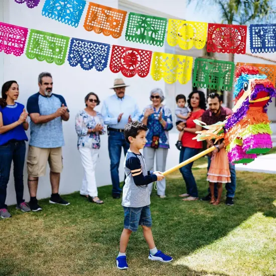 36 FT Cinco De Mayo Decorations, 2 Pack Mexican Party Banner, Plastic Fiesta Banner Colorful Papel Picado Hanging Banner String Flags Mexican Theme Party Dia De Los Muertos Day of the Dead Decor {5}