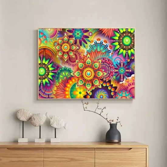 DIY 5D Diamond Painting Flower, Diamond Art Painting Colorful Flower by Number Kits for Adults and Kids, Abstract Flowers Arts Painted with Round Full Drill for Gift Wall Decor(12x16in) {2}