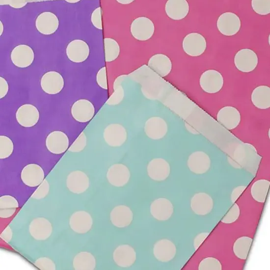 Versatile Large Dots Merchandise Bags 5 1/8" x 6 3/8" Royal {5}