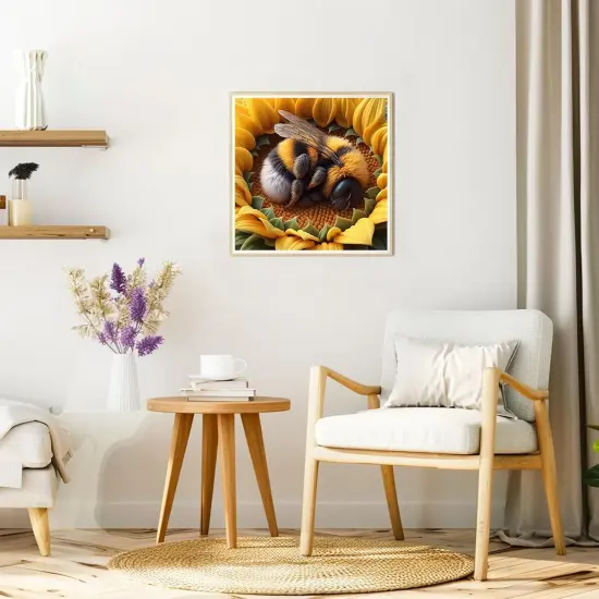 Diamond Painting Kits for Adults, Bee Diamond Art Kits, 5D Sunflowers Diamond Painting, DIY Round Full Drill Diamond Painting Gem Arts and Crafts for Home Decor 12x12 inch {3}
