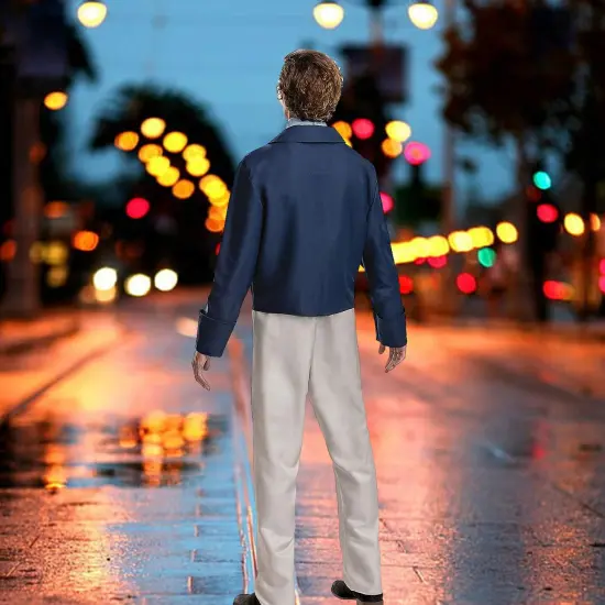 Deluxe Prince Eric Costume with Navy Jacket and Blue Cravat 100% Polyester {4}