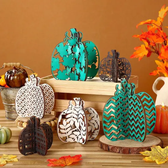 12 Pcs Fall Pumpkin Tabletop Decor {1}