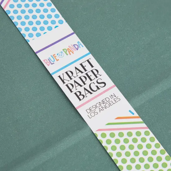 25-Pack Dark Green Gift Bags with Handles, 8x4x10-Inch Paper Goodie Bags for Party Favors and Treats, Birthday Party Supplies {6}