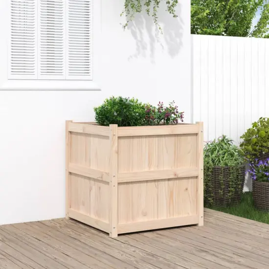 vidaXL Garden Planter 27.6"x27.6"x27.6" Solid Wood Pine {1}
