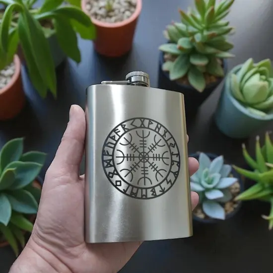 8oz Aegishjalmur Stainless Steel Flask {4}