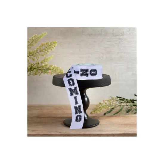 1.5" Homecoming Ribbon: White/Black (100 Feet) {3}