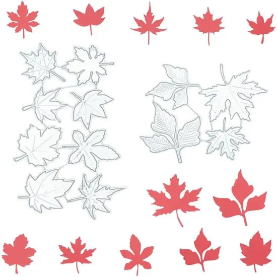 12 PCS Maple Leaves Die Cuts Stencils Template {1}