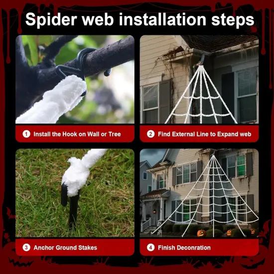 Big Spider Web Halloween Decor {3}