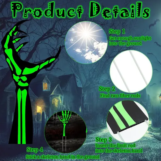 12 Pack Halloween Yard Signs with Stakes Glow in The Dark, 12 Styles {2}