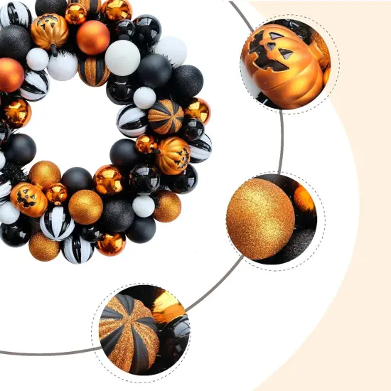 Happy Halloween Wreath for Front Door - Ball Wreaths {2}