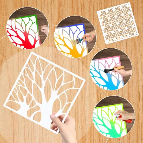 24Pcs Reusable Geometric Painting Stencils {4}