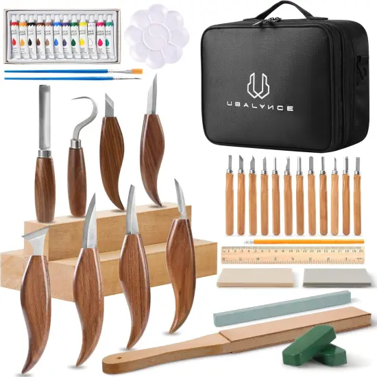 Wood Carving Tools Kit - 38Pcs Whittling Chisel Knife {1}