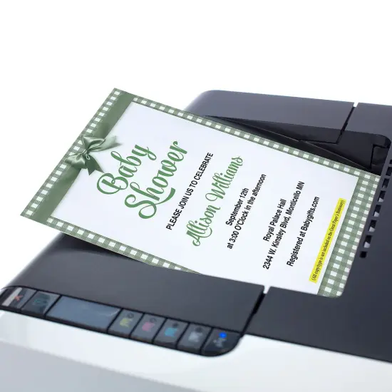 Great Papers! Sage Green Bow Letterhead, for Invitations, Announcements and Personal Messages, Printer Friendly 8.5&rdquo;x11&rdquo;, 50 Pack {5}