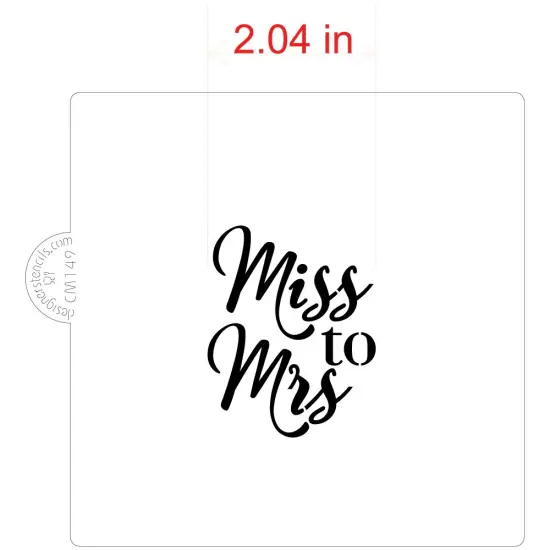Miss to Mrs Cookie & Craft Stencil | CM149 by Designer Stencils | Cookie Stencils for Royal Icing, Airbrush, Dusting Powder | {2}