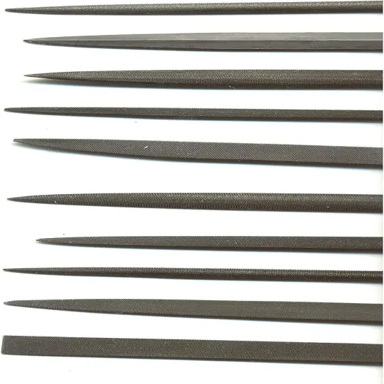The Beadsmith Needle File Set, 10 Pieces Hand Metal Files, 10MM 2 Cut, Steel Set Includes: Round, Triangle, Knife File, Oval, Flat Blunt, Flat Tapered, Half-Round, and Square {4}