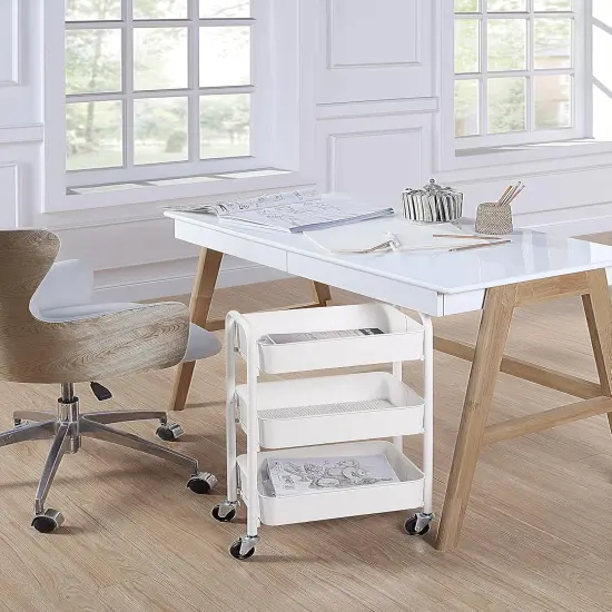 3-Tier Delicate Compact Rolling Metal Storage Organizer (15.35" X 10.24" X 26.8"H) {3}