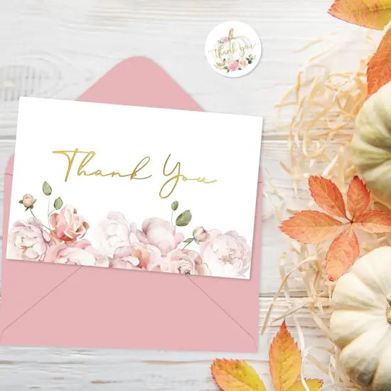 Thank You Note Cards with Envelope Stickers {4}
