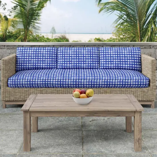 Cobalt - Blue Plaid & Check,Small Scale Upholstery Fabric 54 Inches" {3}