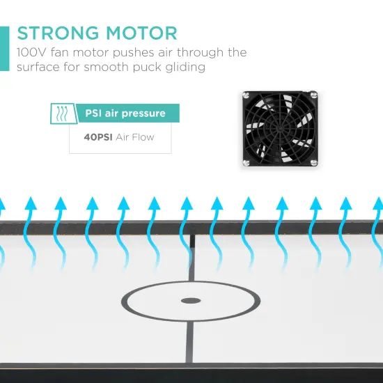 Best Choice Products 40in Air Hockey Arcade Table w/ 100V Motor, Electric Fan, 2 Strikers, 2 Pucks {4}