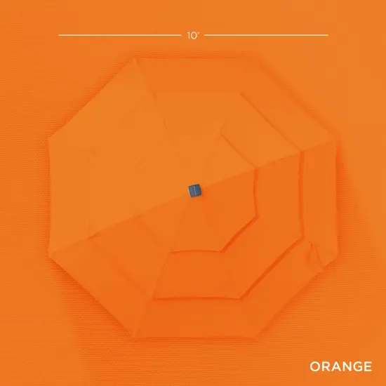 Best Choice Products 10ft 3-Tier Solar Patio Umbrella w/ 24 LED Lights, Tilt Adjustment, Easy Crank Orange {6}