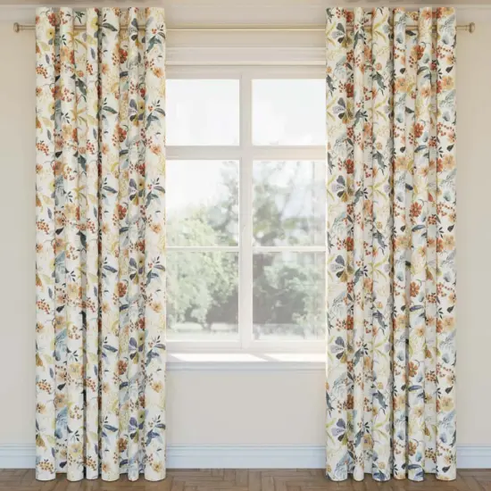 Aqua - Aqua & Teal,Orange & Rust Floral Upholstery Fabric 54 Inches" {2}