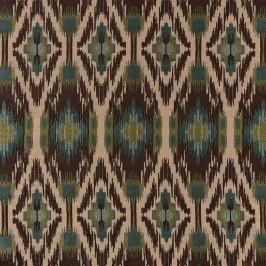 Sea - AquaTeal,brown AbstractGeometric,global Upholstery Fabric 54 Inches" {1}