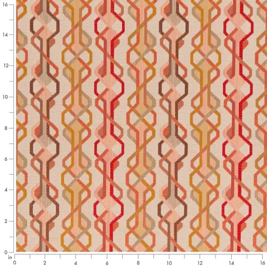 Coral - CoralPeach AbstractGeometric Upholstery Fabric 54 Inches" {2}