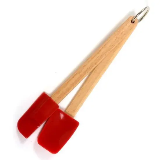 Norpro 2-piece Mini Wood Handle Silicone Kitchen Spatula & Scoop Set {3}