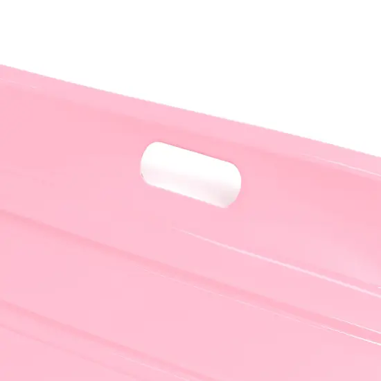 Best Choice Products 35in Kids Outdoor Plastic Sport Toboggan Winter Snow Sled Board w/ Pull Rope, 2 Handles Light Pink {4}