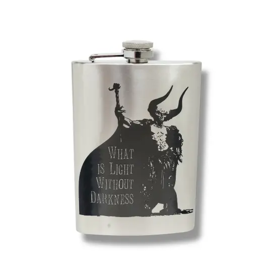 8oz What Is Light Without Darkness Stainless Steel Flask {1}