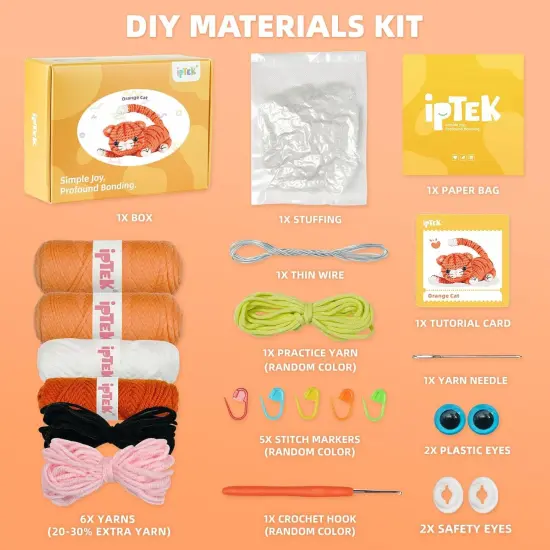 Crochet Kit for Beginners (1 Pack Orange cat) {3}