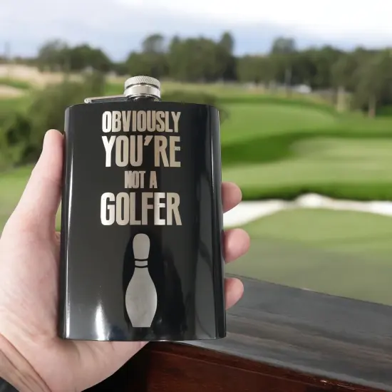 8oz BLACK Obviously You're Not a Golfer Flask {4}