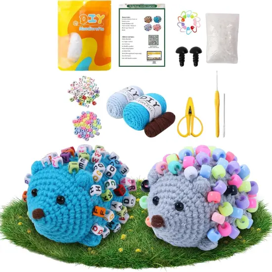 Crochet Kit for Beginners (Light Blue + Lake Blue) {1}